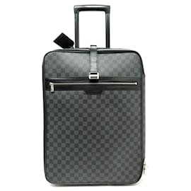 Louis Vuitton-LOUIS VUITTON PEGASE SUITCASE 55 CHECKED GRAPHITE SUITCASE TROLLEY CANVAS-Grey