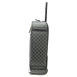 Louis Vuitton-LOUIS VUITTON PEGASE SUITCASE 55 CHECKED GRAPHITE SUITCASE TROLLEY CANVAS-Grey