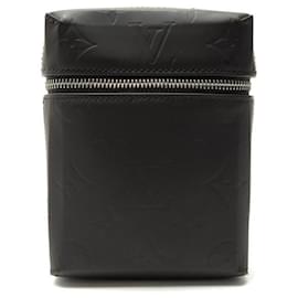 Louis Vuitton-LOUIS VUITTON MINI BELT POUCH BAG GLACE RAY WAIST MONOGRAM LEATHER M46550-Black