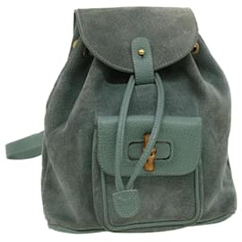 Gucci-GUCCI Backpack Suede Light Blue Auth ki2563-Light blue