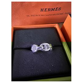 Hermès-Hermes Chaine D'Ancre Ring-Silvery