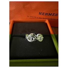 Hermès-Hermes Chaine D'Ancre Ring-Silvery