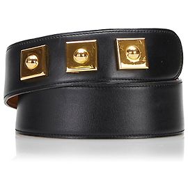 Hermès Hermes Black Piano Leather Belt Black