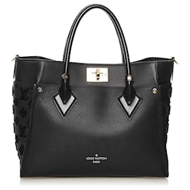 Louis Vuitton-Louis Vuitton Black Monogram Tuffetage On My Side MM-Black