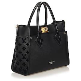 Louis Vuitton-Louis Vuitton Black Monogram Tuffetage On My Side MM-Black