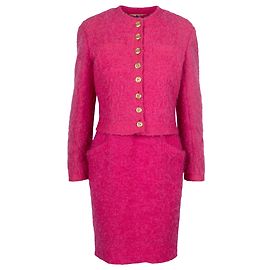 Valentino Abito in Lana Rosa con Giacca Rosa