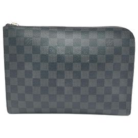 Louis Vuitton Damier Graphite Pochette Jour PM Clutch Bag Grey