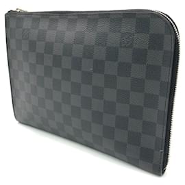 Louis Vuitton-Louis Vuitton Damier Graphite Pochette Jour PM Clutch Bag-Grey