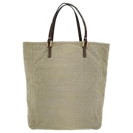Fendi-FENDI Zucchino Canvas Tote Bag Beige Auth rd3825-Beige