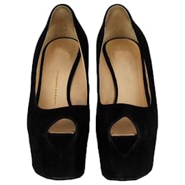 Giuseppe Zanotti-Chaussures à plateforme en daim noires à talons hauts-Noir