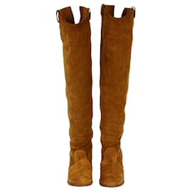 Laurence Dacade-Suede Over the Knee Light Brown Boots-Brown