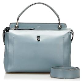 Fendi-Fendi Leather Dotcom Bag-Blue