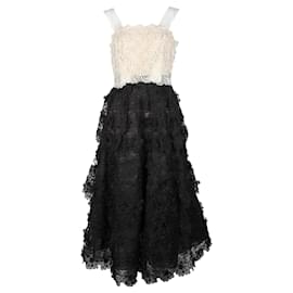 Marc Jacobs-Black and Ivory Lace Evening Dress-Black