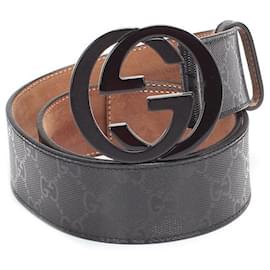 Gucci-gucci GG Imprime Interlocking G Belt black-Black