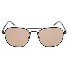 Balenciaga-Óculos de sol de metal estilo aviador Balenciaga-Cinza