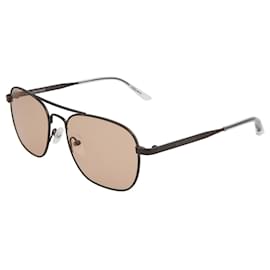 Balenciaga-Óculos de sol de metal estilo aviador Balenciaga-Cinza