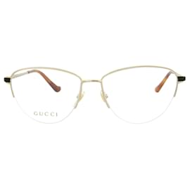 Gucci-Gucci Cat Eye-Frame Metal Optical Frames-Golden,Metallic