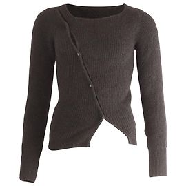 Jacquemus La Maille Pau Asymmetrische Strickjacke aus schwarzem Polyamid Schwarz