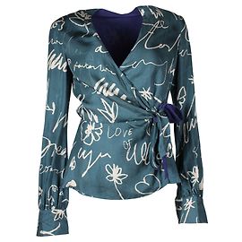 Paul Smith Camicia in seta stampata verde acqua/blu Altro