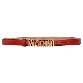 Cinto de couro com logotipo Moschino Vermelho