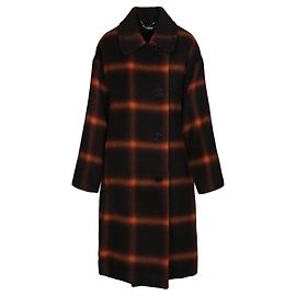 Stella Mc Cartney Cappotto a quadri con petto foderato di Stella McCartney Marrone