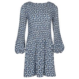 Maje Robe plissée imprimée bleue Bleu