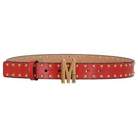 Moschino Gold Stud Cinto com fivela M Vermelho