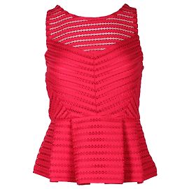 Top sin mangas con sobrefalda Maje de algodón rojo Roja