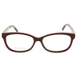 Gucci-Gucci Square/Rectangle Optical Frames-Red