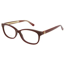 Gucci-Gucci Square/Rectangle Optical Frames-Red