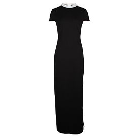 Vestido maxi com decote falso Staud Limes em rayon preto Preto