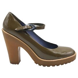 Marc by Marc Jacobs Escarpins en cuir verni vert olive Vert