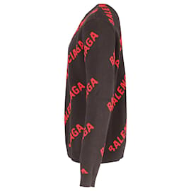 Balenciaga-Balenciaga Cardigã manga longa com logotipo em algodão preto-Preto