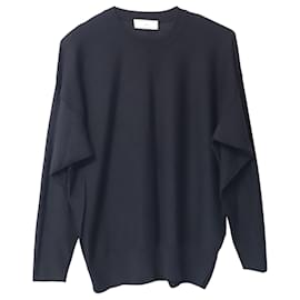 Ami-Ami Paris Pull Ras du Cou à Manches Longues en Laine Noire-Noir