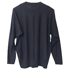 Ami-Ami Paris Pull Ras du Cou à Manches Longues en Laine Noire-Noir