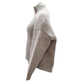Alexander Wang-Alexander Wang Half-Zip Turtleneck Sweater in Grey Wool-Grey