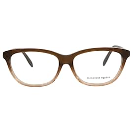 Alexander Mcqueen-Alexander Mcqueen Square-Frame Acetate Optical Frames-Brown
