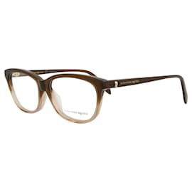 Alexander Mcqueen-Alexander Mcqueen Square-Frame Acetate Optical Frames-Brown