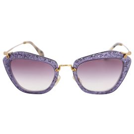 Miu Miu Noir 10Óculos de Sol NS em Acetato Roxo Lilás Roxo