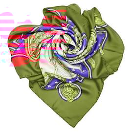 Hermès-hermès Carre Selles A Housse Equestrian Silk Scarf red-Red