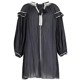 Isabel Marant-Robe Courte Brodée Isabel Marant en Coton Noir-Noir