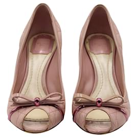 Dior-Cannage Peep Toes -Pink