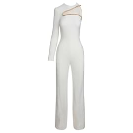 Stella Mc Cartney-Stella McCartney Lyta One-Sleeve Cutout Jumpsuit-White