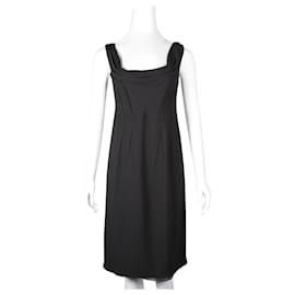 Prada-Black Midi Dress with Cowl Neck-Black