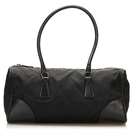 prada Tessuto Bauletto Borsa nera Nero