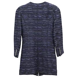 Nina Ricci-Veste Nina Ricci Front-Zip en Tweed Acrylique Bleu Marine-Bleu,Bleu Marine
