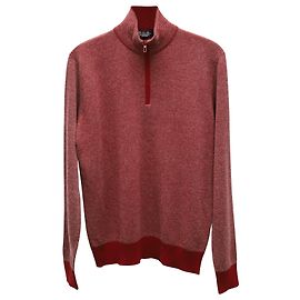 Loro Piana Mezzocollo Roadster Pullover aus rotem Kaschmir Rot