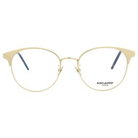 Saint Laurent Round-Frame Metal Optical Frames Golden Metallic