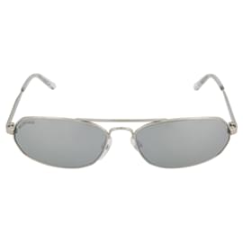 Balenciaga-Óculos de sol com armação redonda de metal Balenciaga-Prata,Metálico