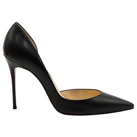 Christian Louboutin Schwarze Iris 100 Stilettos aus Kinderleder Schwarz